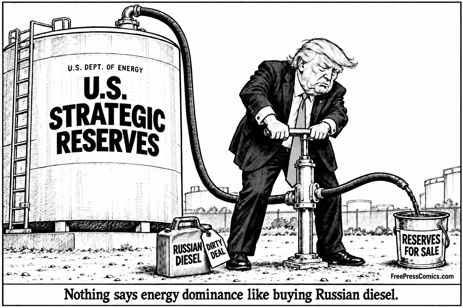 Drain ours. Buy his. That’s the Dirty Deal